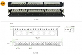 超六类24口屏蔽配线架 PNA24-SC6A