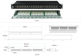 六类24口屏蔽配线架(IDC) PNS24-SC6