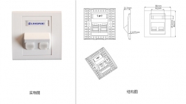 墙上型双口弧形斜口面板 OUE32